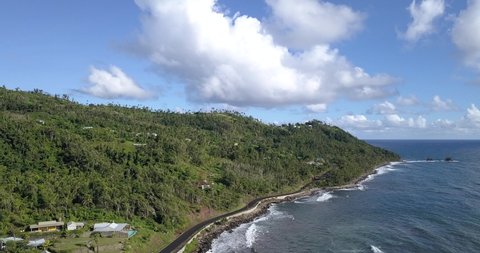 Atlantic Ocean and the landscapes of Dominica, Caribbean Sea