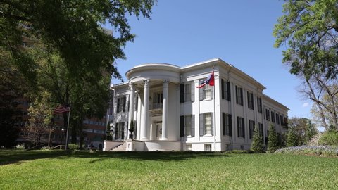 Jackson, MS - April 7, 2022: The Mississippi Governor's Mansion was completed in 1841 and is a National Historic Landmark.