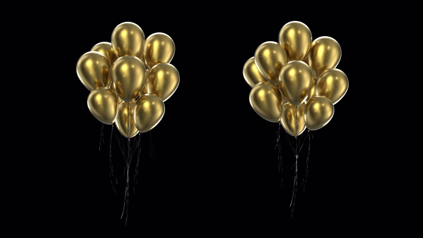Loop Bundle gold balloons with alpha channel