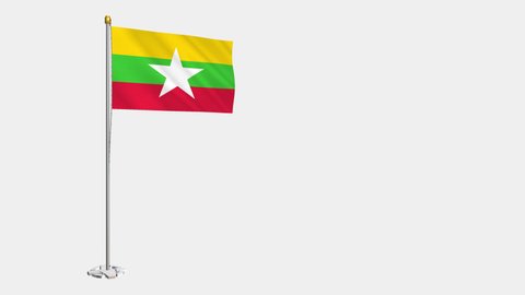 A loop video of the entire Myanmar flag swaying in the wind.