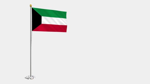 A loop video of the entire Kuwait flag swaying in the wind.
