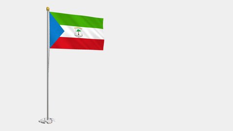 A loop video of the entire Equatorial Guinea flag swaying in the wind.
