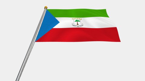 A loop video of the Equatorial Guinea flag swaying in the wind from below.