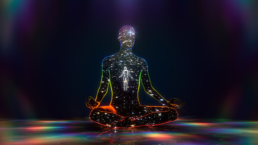 Looped 3d animation journey through inner space in meditation | Shutterstock HD Video #1089301345