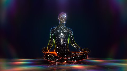 looped 3d animation journey through inner space in meditation