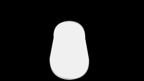 Animation loop of a newborn cartoon chick breaking the shell of an egg, in a background transparent