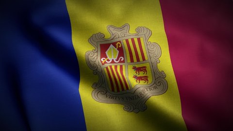 Seamless loop animation of the Andorra Flag 