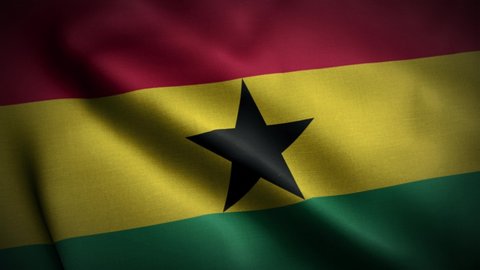 Seamless loop animation of the Ghana flag