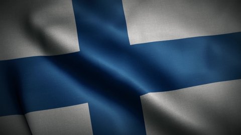 Seamless loop animation of the Finland flag