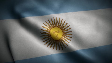 Seamless loop animation of the Argentina flag