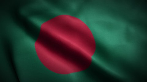 Seamless loop animation of the Bangladesh Flag 