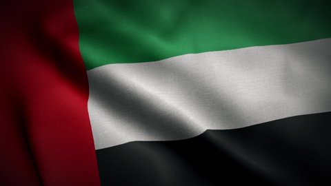 Seamless loop animation of the United Arab Emirates Flag 