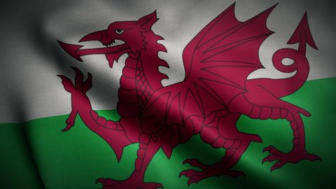 Seamless loop animation of the  Wales flag