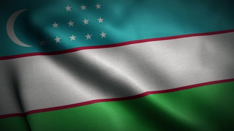 Seamless loop animation of the  Uzbekistan flag
