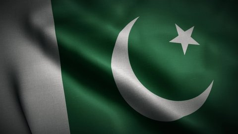 Seamless loop animation of the Pakistan  flag