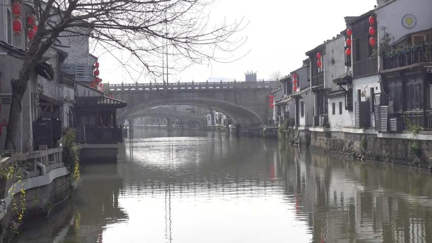 Nanchangjie ancient town and river in Wuxi, Jiangsu, China