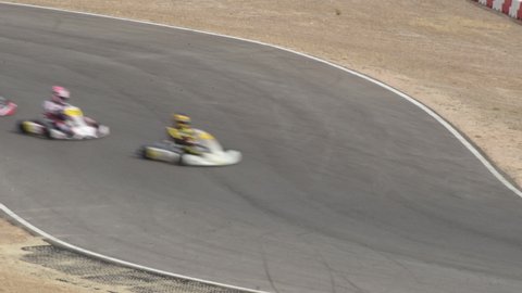 Karts running in a karting kart racing competition