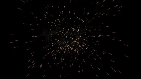 4K Abstract Loop seamless of real Fireworks Show Explosion Background. Real Shining Fireworks Bokeh Lights in Night Sky. New year's Celebration. Happy Birthday, Wedding, Confetti, Diwali, Christmas