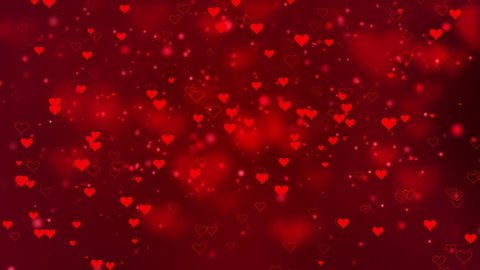 Loop video,Red Hearts motion for Valentine's day Greeting love video. Hearts. Valentine's Day abstract background. anniversary, mother's day, marriage, invitation e-card. Happy Valentines Day 3D