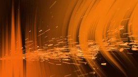 Animation of sparkles over orange background with lines. shadow, pattern and colour concept digitally generated video.