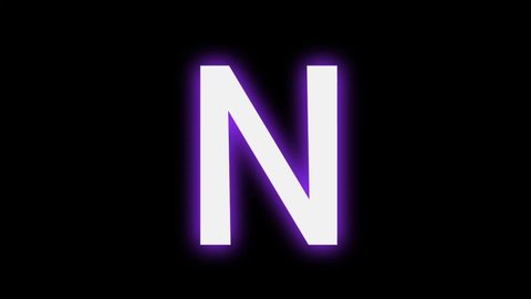 Animated neon letter N on black background
