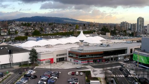 Burnaby , BC , Canada - 01 10 2022: Aerial View Of Brentwood Town Centre Shopping Mall