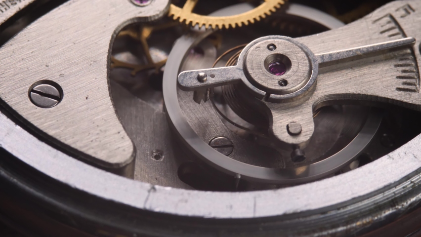 Detail of clockwork with gear. Old clock mechanism works. Successful business or teamwork concept. Watch gears detail | Shutterstock HD Video #1089353265