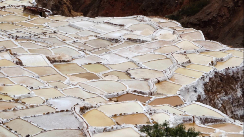 Salines of Maras, in Cusco, Peru. ancient Salt extraction proccess through evaporation