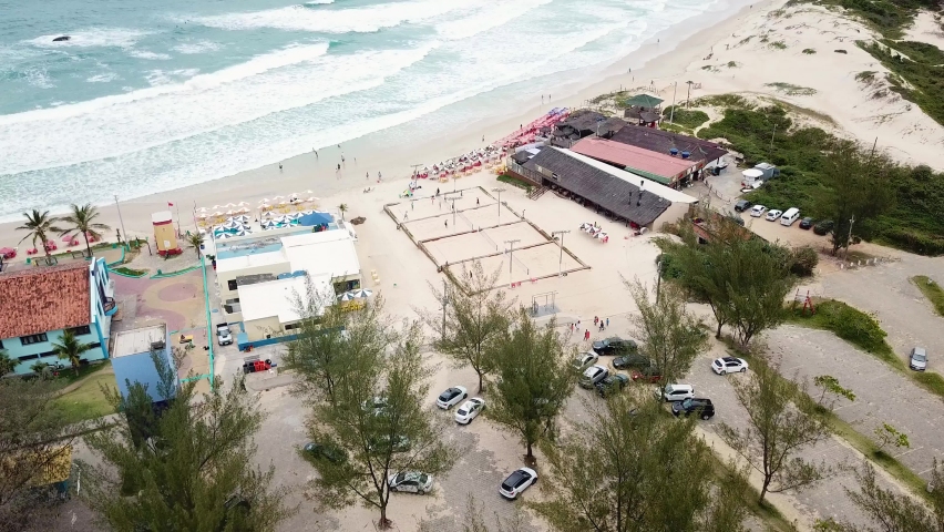 Amazing aerial view of joaquinha beach in brazil