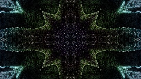 Abstract fractal kaleidoscope background loop