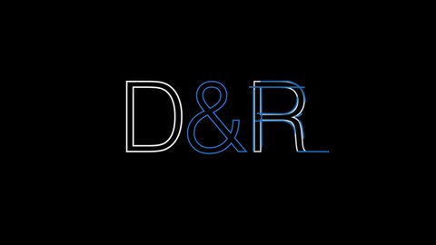 the letters D and R initials of the name, for wedding clips, companies, digital invitations and others