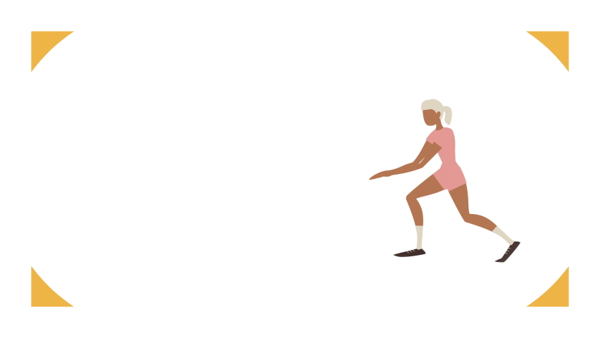 4k video of cartoon voleyball player character on white background.