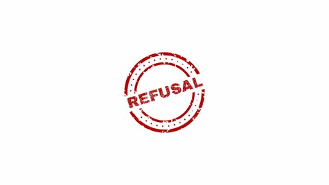 Animation of refusal seal. Rejected document animation.