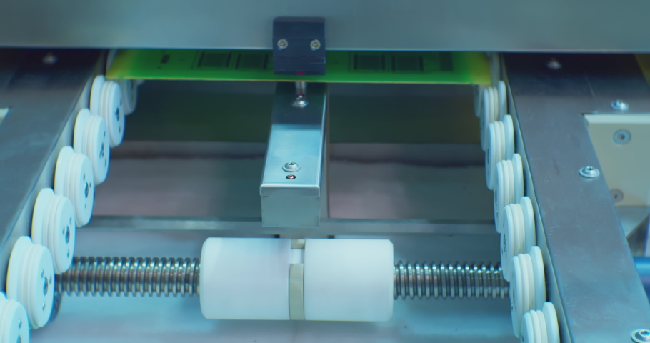 Electronic circuit board moves along the conveyor.close-up. | Shutterstock HD Video #1089380129