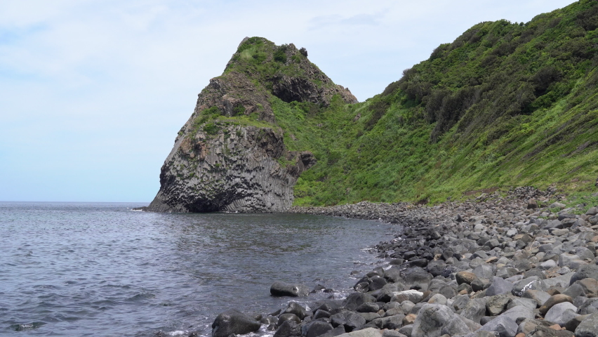 coast line for rocky area on the island. Without sounds