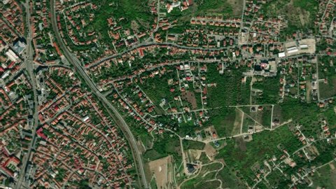 Zoom earth to the city of Oradea, Romania from space. 3D Animation, Stock video footage.