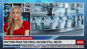 Split Screen TV News Live Report Anchor Talks. Covid-19 Crisis: Hospital Emergency, Doctors and Patients, Vaccination, Vaccine Production, Health Care. Television Program Channel Playback. Luma Matte - Powered by Shutterstock - Get 15% off with code: PIKWIZARD15