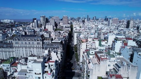Recoleta Buenos Aires Cityscape, Argentina. Aerial landscape of tourism landmark downtown capital city Argentina. Tourism landmark. Outdoor downtown city of Buenos Aires european style. 