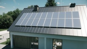 House electric system diagram. Green eco friendly house concept with solar energy panel. Solar cell system diagram - Powered by Shutterstock - Get 15% off with code: PIKWIZARD15