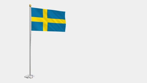 A loop video of the entire Sweden flag swaying in the wind.