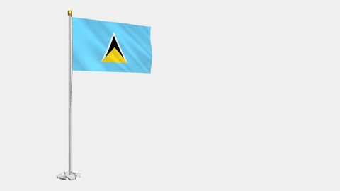 A loop video of the entire Saint Lucia flag swaying in the wind.