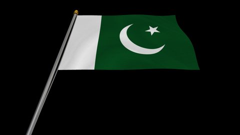 A loop video of the Pakistan flag swaying in the wind from below.