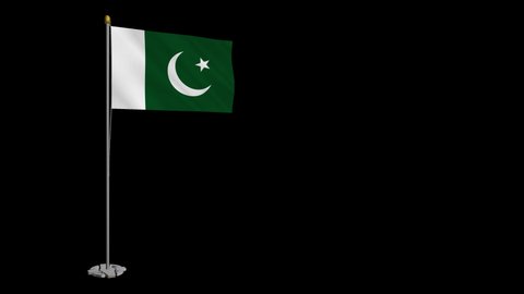 A loop video of the entire Pakistan flag swaying in the wind.