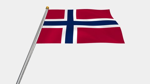 A loop video of the Norway flag swaying in the wind from below.