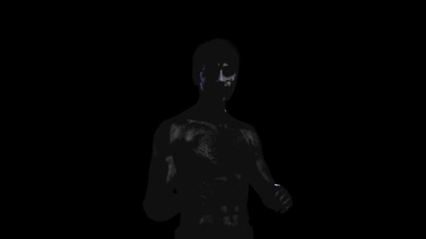 moving figure silhouette on a dark background
