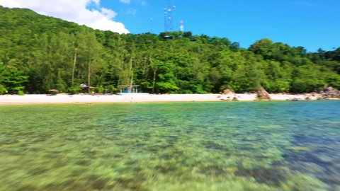 Secret Beach Haad Son Aerial Drone Shot Koh Phangan Island Thailand