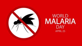 World malaria day forbidden mosquito sign, art video illustration.