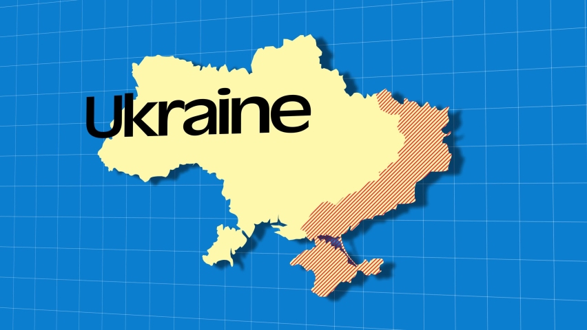Ukraine war Animated conflict map of Russia invasion of Ukraine, the movement of troops. as of February 24, 2022, UHD 4K 3D Renderd