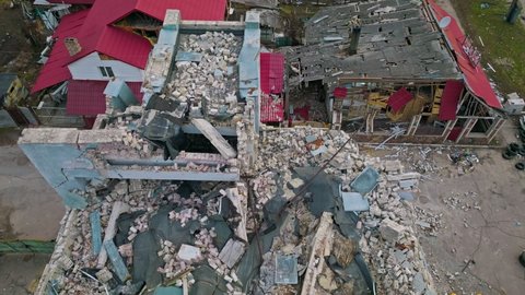 Ukraine war ruin Chernihiv building 2022 destroyed bomb air attack