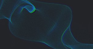 Animation of work it over waves on black background. colour, movement, communication and party concept digitally generated video.